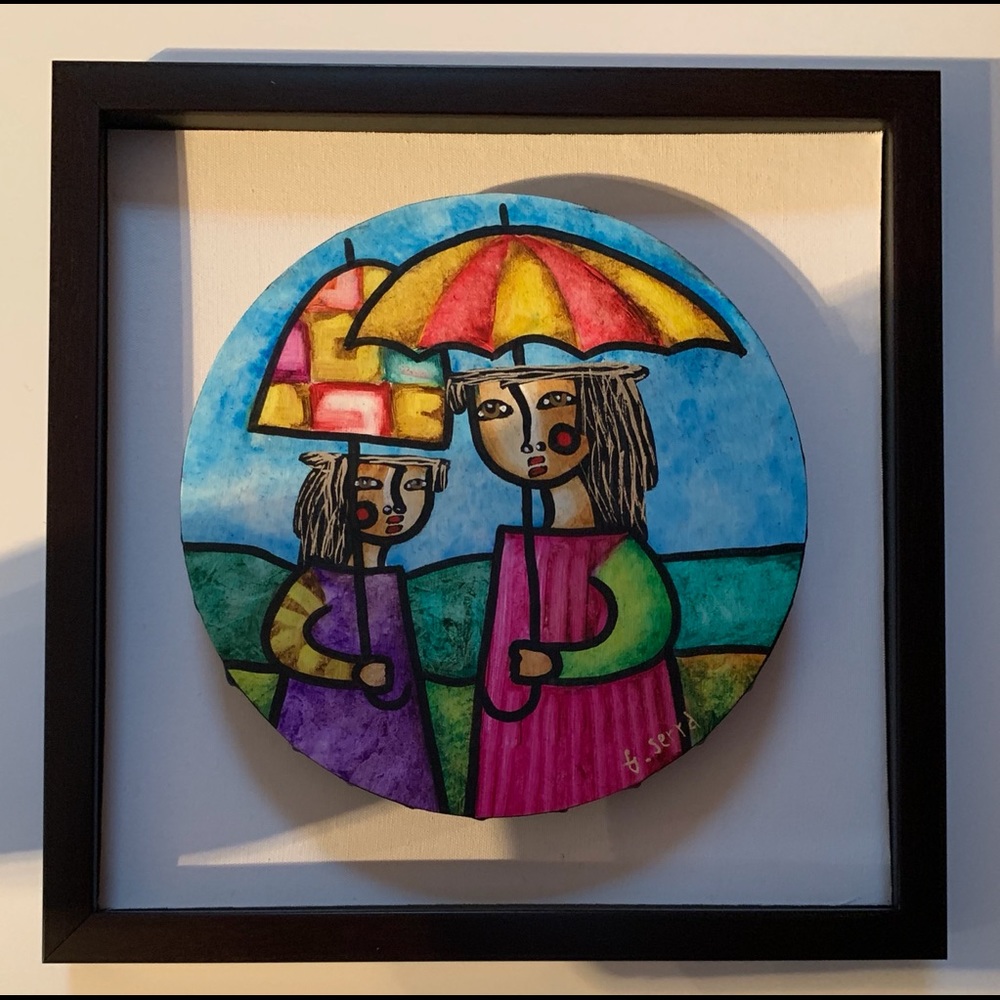 Original paint 12” diameter with frame 16”x16”